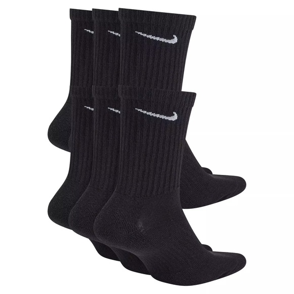 Nike Men's Black Athletic Crew Socks 6 pairs - Picture 2 of 4